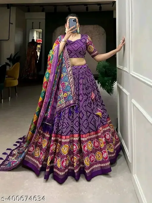 Woman's dolla silk Bollywood Designer Lehnga choli