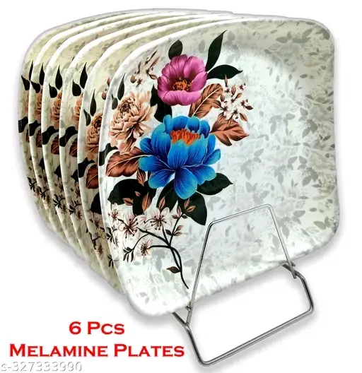 Freshhon Designer Holi & Eid Special premium quality Melamine Dinner set pack of 6