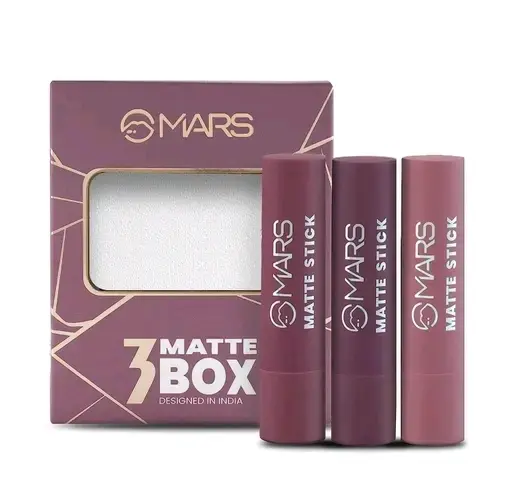 MARS Matte Box Set of 3 Lipstick For Women |Long Lasting |