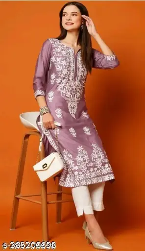 Soft Rayon chikankari kurti