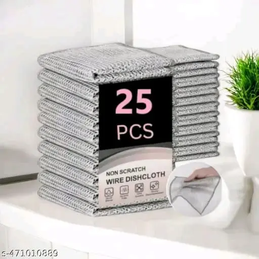 25 pack designer scrubs & sponges ,non scratch wire dishcloth