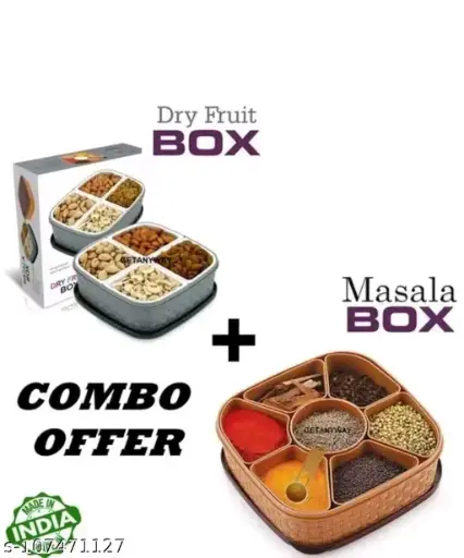 7 sections in 1 masala box,spices container jar & dry fruit jar combo