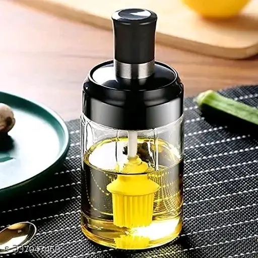 300ml plastic oil seasoning dispenser bottle with silicon rubber bristles