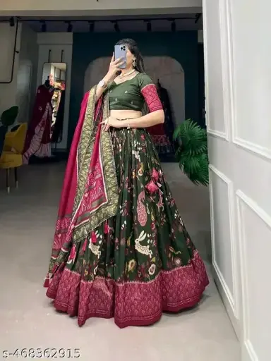 Women's silk  Bollywood Designer Lehnga Choli