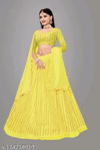 Women's silk Bollywood Designer Lehnga Choli