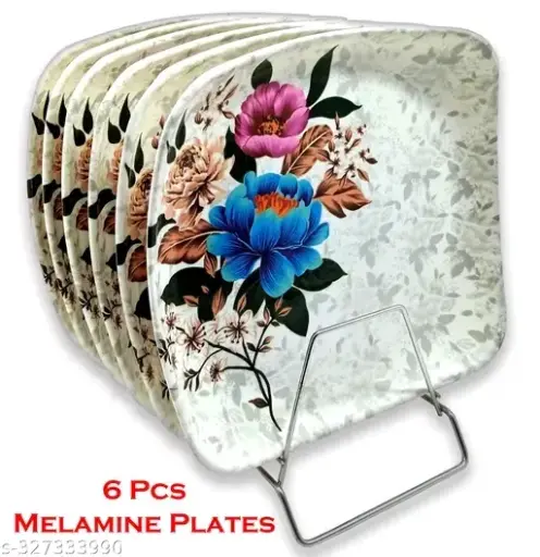 Freshhon Designer Holi & Eid Special premium quality Melamine Dinner set pack of 6