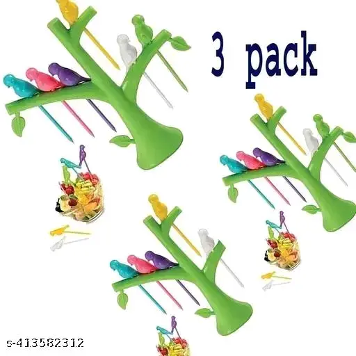 Freshhon Special COMBO Bird Fork  with Stand PACK OF 3