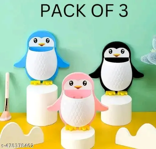 Freshhon Designer Cute penguins Tooth brush Holder (Multi user Holder) pack of 3
