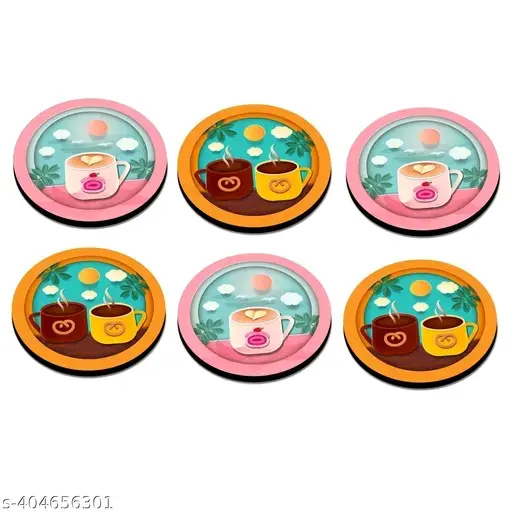 Freshhon Designer wooden Crafting Tea & Milk Shake Coaster