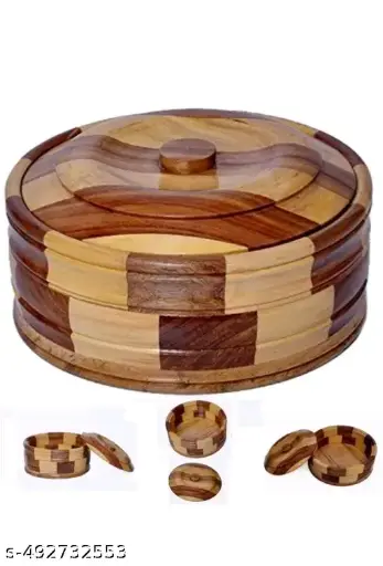 Freshhon Designer wooden Crafting 1500 ml Casserole