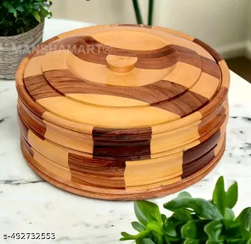 Freshhon Designer wooden Crafting 1500 Ml Casserole