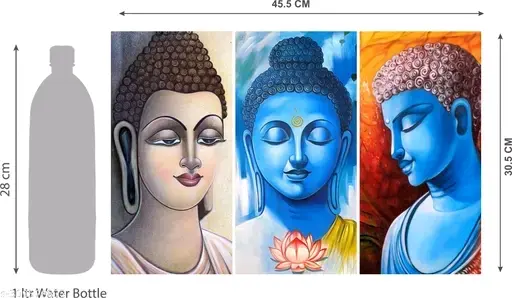 Freshhon Designer WALLMAX RAJSTHANI UV PAINTINGS SET OF 3