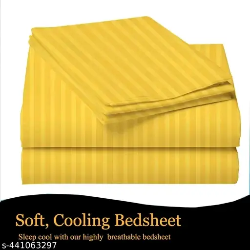 Hotels Special Striped cotton Bedsheet (King size 90 x 100)