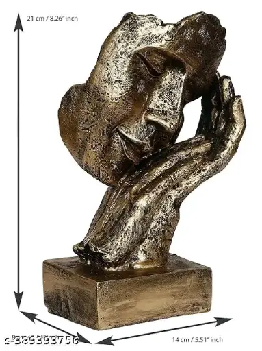 Freshhon Special ANTIQUE LOOK HUMAN FACE RESTING ON HANDS HANDCRAFTED