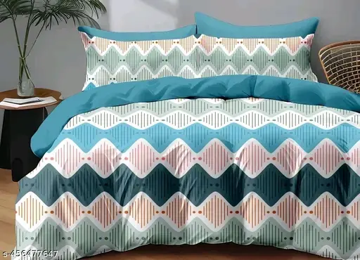 Freshhon Festive Special Fancy Cotton Double bed sheet With 2 pillows