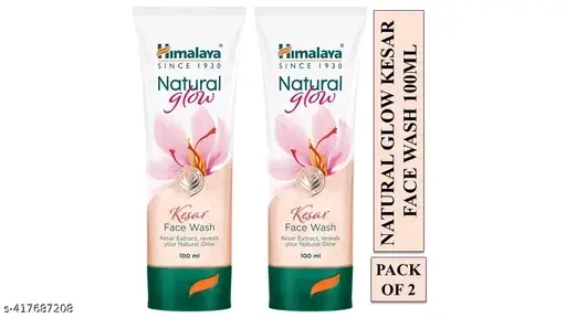 HIMALAYA SUMMER SPECIAL COMBO NATURAL GLOW KESAR FACEWASH 100 ML pack of 2