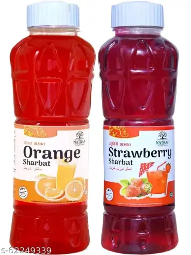 Freshhon Summer 🌞 Special Natural Fruits Orange & Strawberry Sharbat Syrup