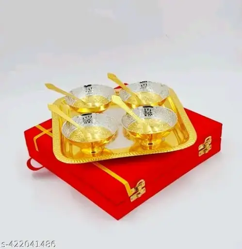 FRESHHON Special Gold & Silver plated Bowl Set of  9 pcs