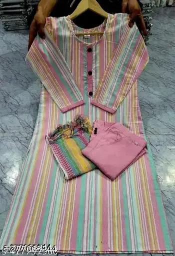 Khadi Cotton with pant and Dupatta set