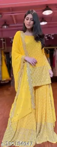 Bollywood Designer Embroidery plazo suit
