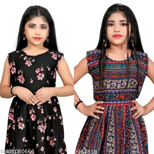 Kids fancy designer frock combo